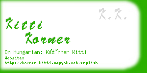 kitti korner business card